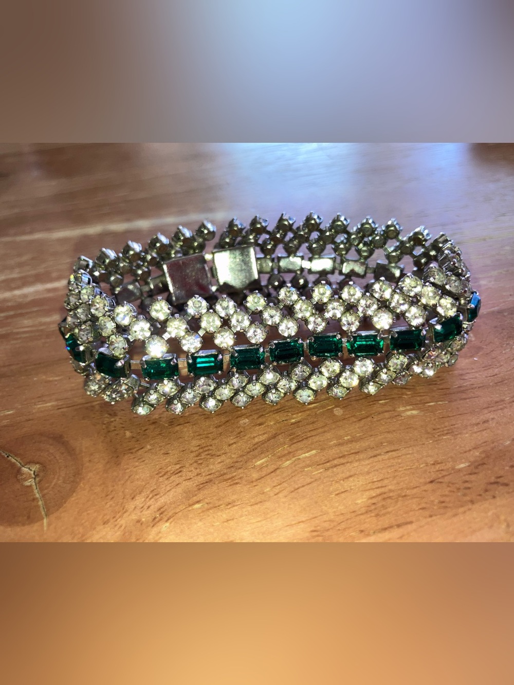 Emerald & Clear Crystal Tennis Bracelet - Women Jewelry